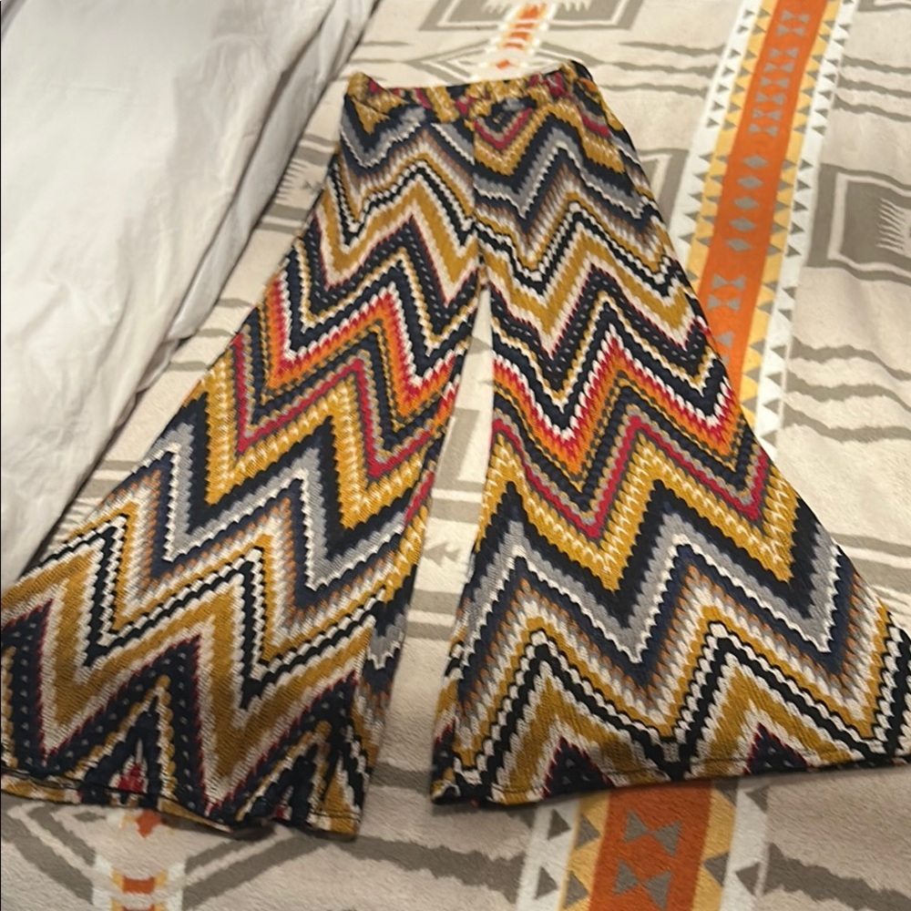 Chevron Flared Bell Bottoms